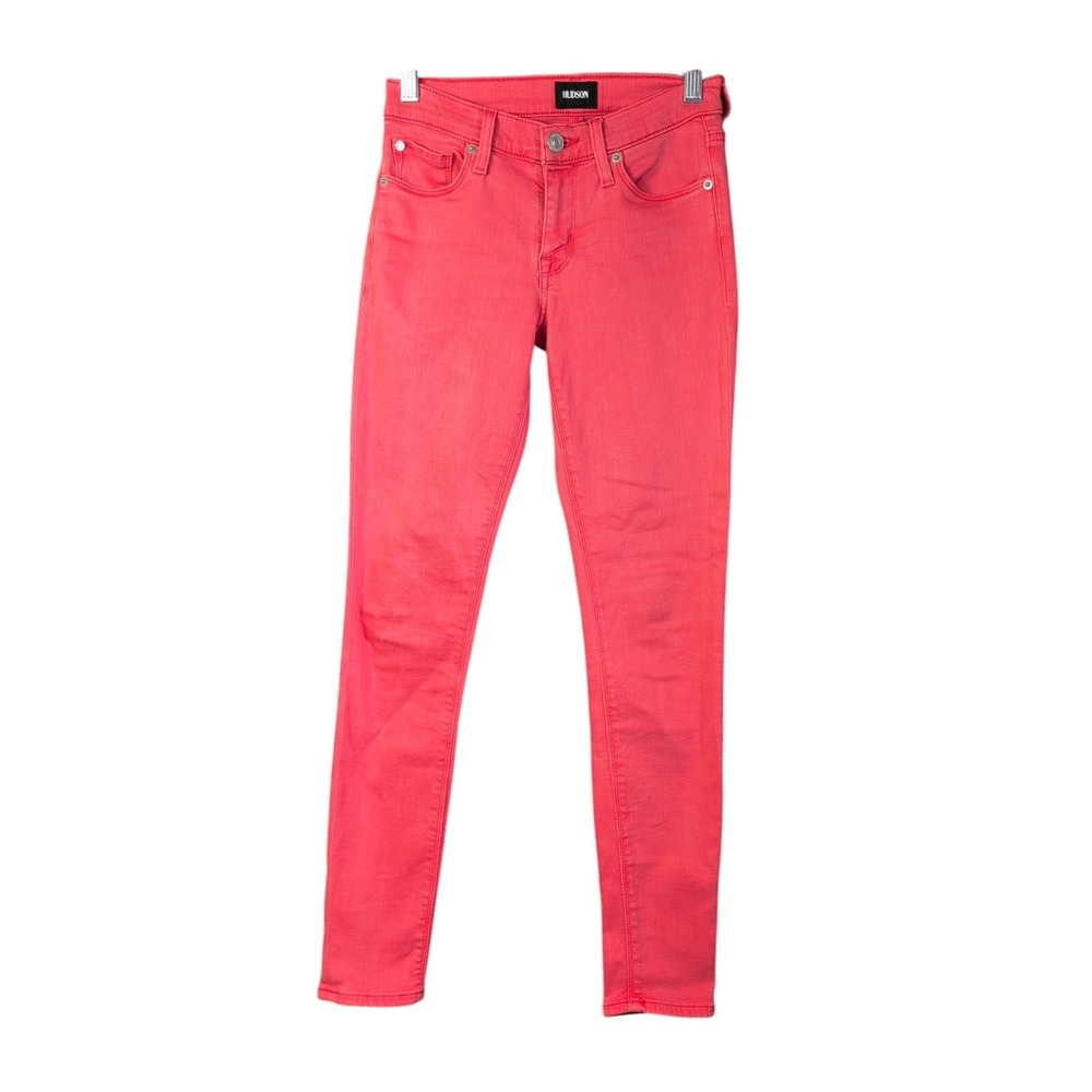 Hudson Krista Ankle Super Skinny Jeans Coral Pink Size 26 low rise Bold Normcore
